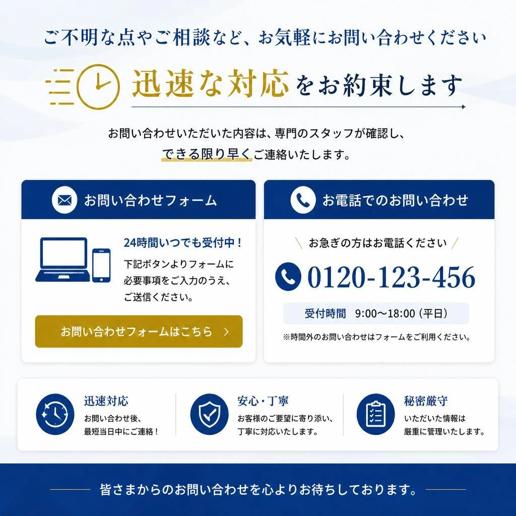今すぐお問い合わせを！
