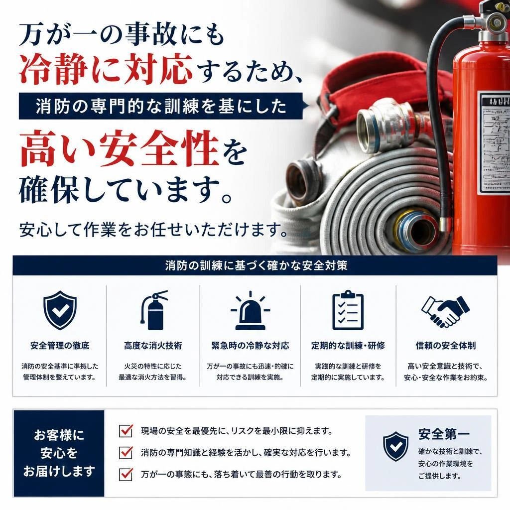 安全に配慮した作業プロセス